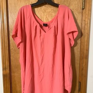 Worthington Pink flutter sleeve Blouse